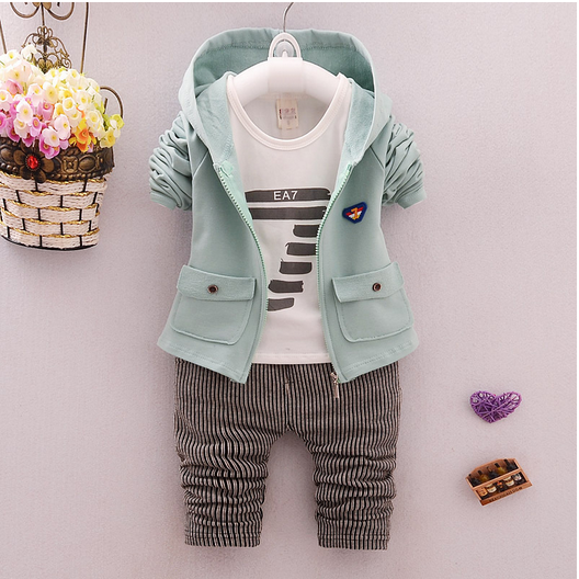 Boys and Girls zipper striped trousers