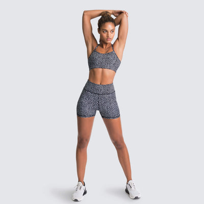 Womens Solid Color Fitness Sports Short Set