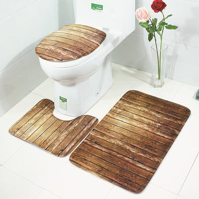 The bathroom toilet mat three-piece suit