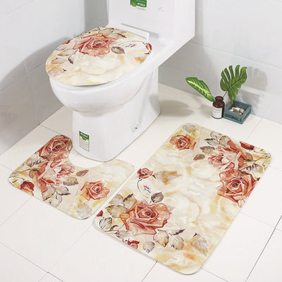 The bathroom toilet mat three-piece suit